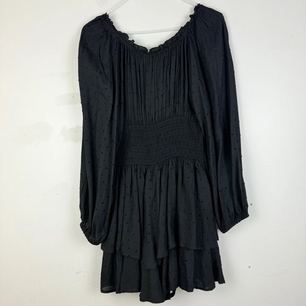 NWT Princess Polly “Love Galore” Long Sleeve Smocked Romper Black Cottagecore - Picture 6 of 9